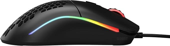 Glorious Model O Wired Gaming Mouse 67g Superlight Honeycomb Design, RGB, Pixart 3360 Sensor, Omron Switches, Ambidextrous - Matte Black