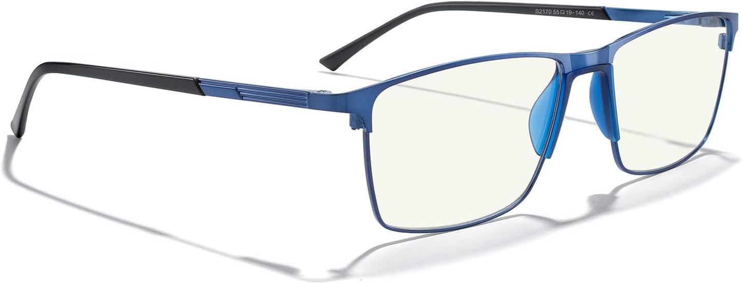 MERRY'S Fashion Blue Light Blocking Glasses - Reading Glasses Metal Frame Spring Hinge Readers for Men Eyeglasses