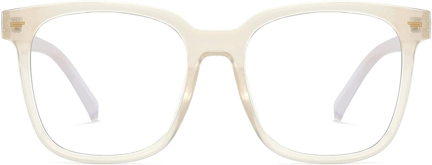 PANNER Oversized Square Blue Light Blocking Glasses for Women Men Anti Glare Reduce Eyestrain Computer Glasses