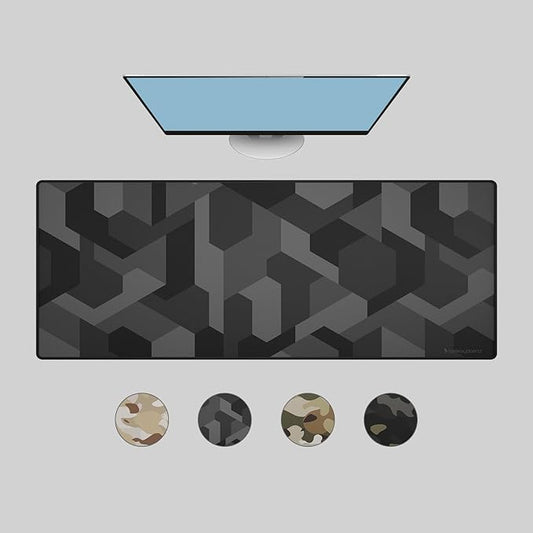 Das Keyboard Large Gaming Mouse Pad Desk Mat with Stitched Edge - Non Slip Base - Waterproof - Premium Cloth Mousepad for Home Work Gaming - Cyber Shadow Camo