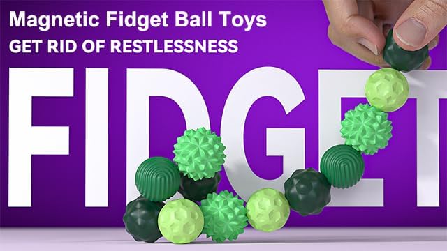 Magnetic Balls Fidget Toy - 8pcs Sensory Attraction Stress Balls with Silicone Shell for Adults to Calm Restless Hands Anxious Mind, Fidget Magnet Balls Desk Toy for Office Stress Anxiety Relief