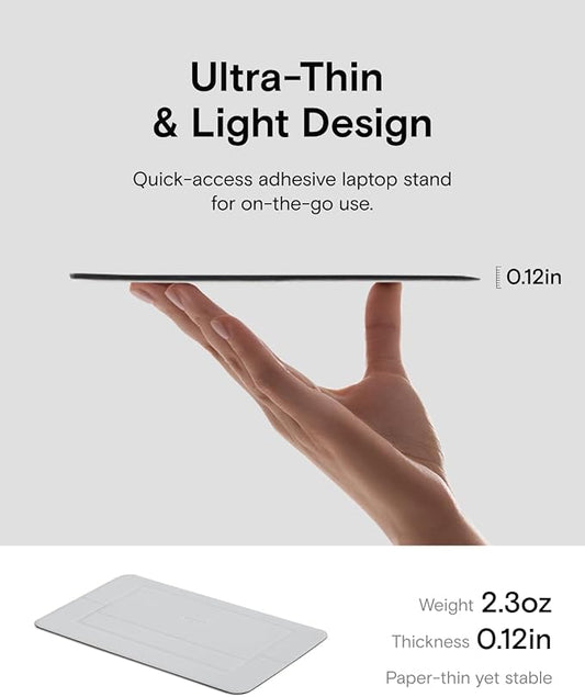 MOFT Laptop Stand for Desk, Adhesive Airflow Laptop Cooling Riser for Heat Dissipation with 2 Adjustable Viewing Angles, Foldable & Portable Computer Stand Compatible with Laptops 11"-16",Misty Cove