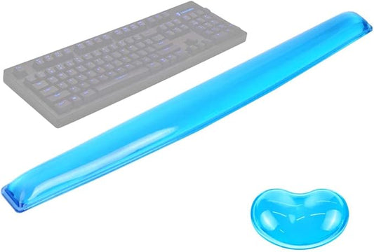 Gel Keyboard & Mouse Wrist Rest Set - Keyboard Wrist Rest Pad & Mouse Support for Office Gaming Pad Computer Laptop Ergonomic Comfortable Pain Relief- Blue Pad Set