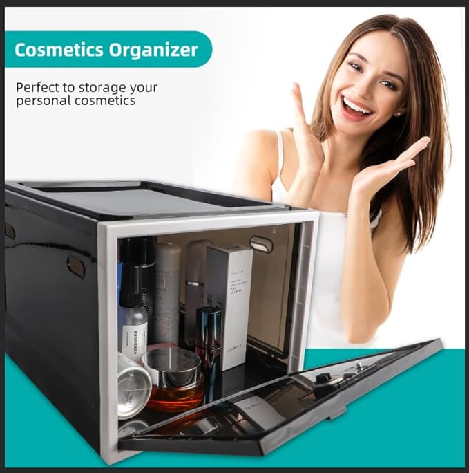 Medicine Lock Box for Safe Medication, Clear Lockable Storage Box for Phone Tablet Office School Home Safety