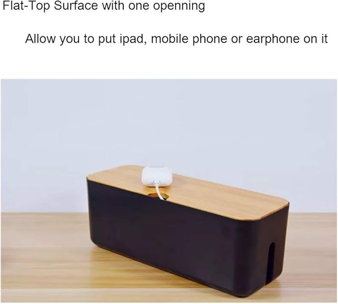 Cable Management Box| Power Stripe Organizer|Cord Organizer Box| Hide and Conceal Power Strips and Electrical Cords from TVs, Computers, and Desks| Keep Pets Safe