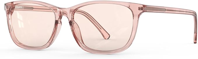 Bloomoak Rose Migraine Glasses, FL- Flex Light Sensitivity Relief Glasses for Fluorescent LED Glare,Photophobia, Eye Strain