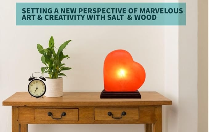 Himalayan Pink Salt Heart Lamp Comes with Dimmer Switch and a Pair of Bulbs (Heart2)