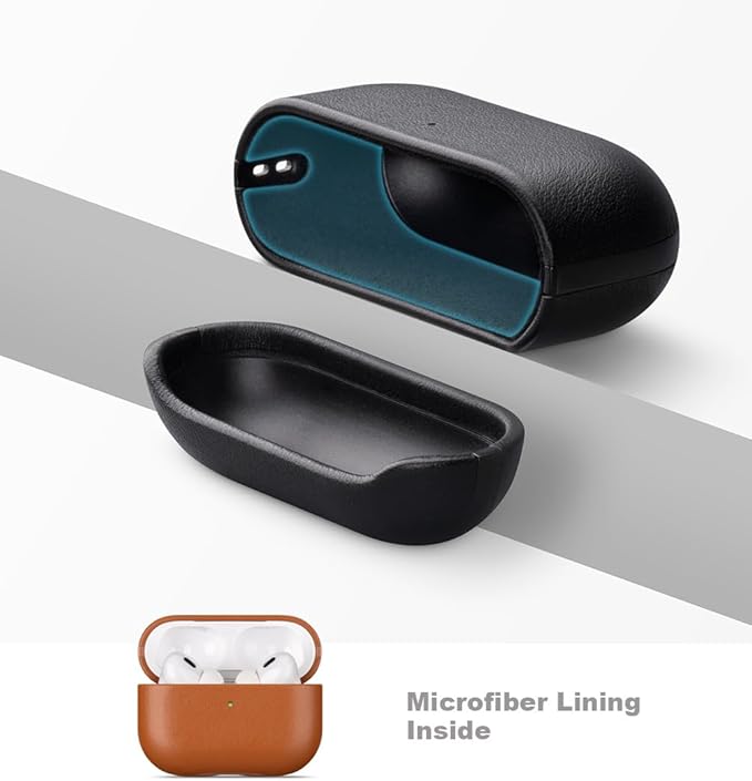 LOPIE Leather Case for AirPods Pro 2nd Generation - Handmade AirPods Pro 2 Case Cover with Lanyard - Made of Full Grain Leather - Drop Protection Hard Shell Cover - Wireless Charging Compatible, Brown