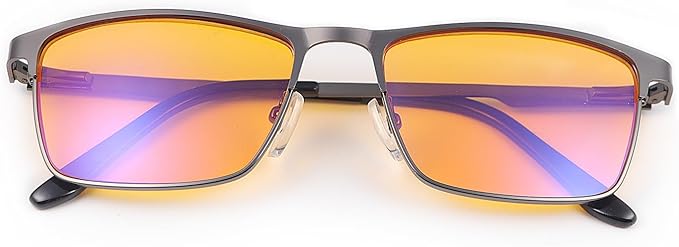 MIRYEA Blue Light Blocking Glasses UV400 Sunglasses Computer Gaming Eyeglasses Eye Protection Metal Eyewear for Men and Women