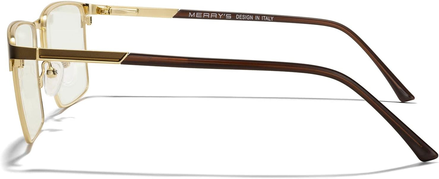 MERRY'S Men's Blue Light Blocking Glasses - Vintage Computer Reading Glasses for Men