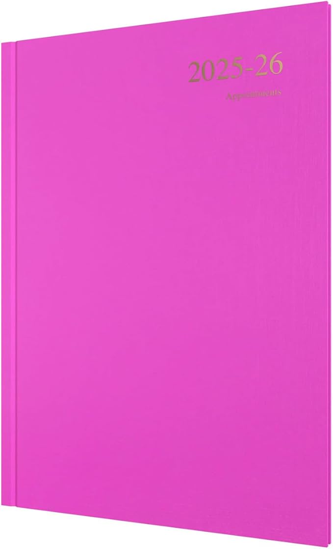 Collins 'Essentials' 12 Month Mid/Academic Year Planner, July 2025-July 2026 - ESSA43M.50-2526 - Week-to-View Appointments Diary, A4 Hard Cover, Pink
