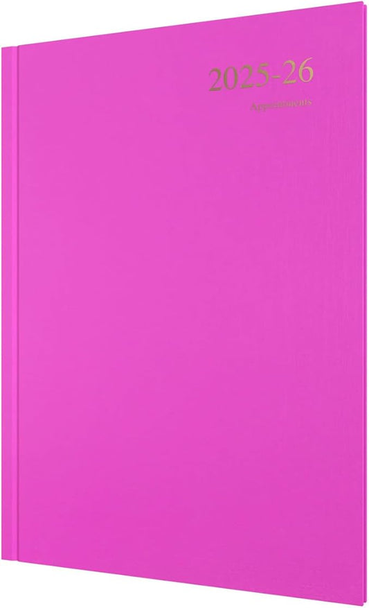 Collins 'Essentials' 12 Month Mid/Academic Year Planner, July 2025-July 2026 - ESSA43M.50-2526 - Week-to-View Appointments Diary, A4 Hard Cover, Pink