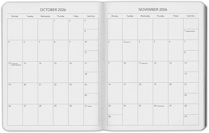 Harbor Weekly Journal Notebook Planner 2025-2026 - Lined, Durable Faux Leather, Softcover, 176 Quality Pages, For Men and Women, For Writing, Work & Travel, Cambridge Flamingo - 9x7"