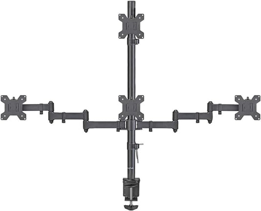 Suptek Quad LED LCD Monitor Stand up Desk Mount Extra Tall 31.5 inch Pole Heavy Duty Fully Adjustable Stand for 4 (3+1) / Four Screens up to 27 inch (MD6864)