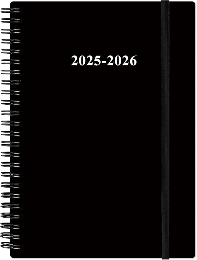2025-2026 Planner - 18 Months Weekly & Monthly Planner from July 2025 - December 2026, Spiral Planner 2025-2026 with Elastic Closure, Inner Pocket, Medium 5.8" x 8.3", Black