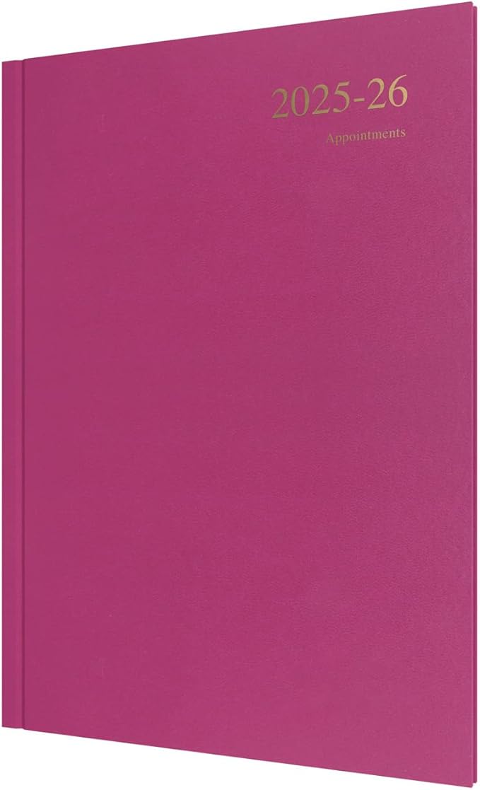 Collins 'Essentials' 12 Month Mid/Academic Year Planner, July 2025-July 2026 - ESSA43M.63-2526 - Week-to-View Appointments Diary, A4 Hard Cover, Deep Pink