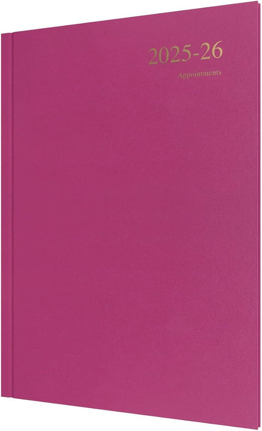 Collins 'Essentials' 12 Month Mid/Academic Year Planner, July 2025-July 2026 - ESSA43M.63-2526 - Week-to-View Appointments Diary, A4 Hard Cover, Deep Pink