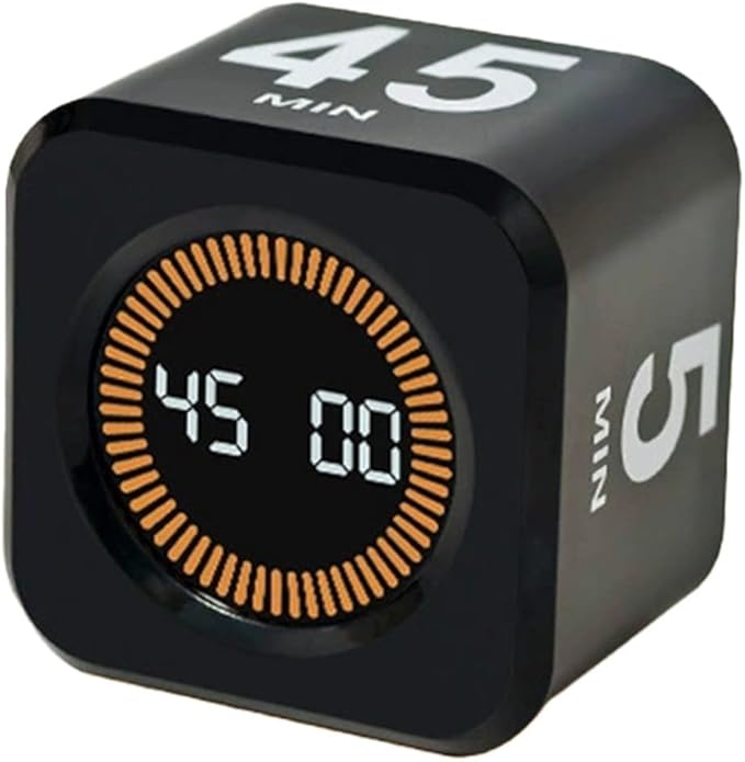 Interactive Digital Pomodoro Style Timer Unique Hexagonal Design for Enhancing Focus in For Kids' Activities (black)