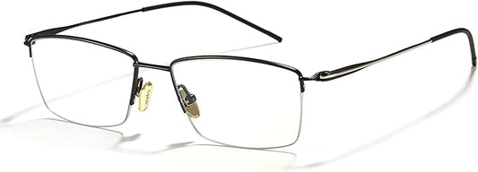 Cyxus Titanium Small Blue Light Glasses for Men Crystal Lens Rimless Glasses UV Blocking Gaming Eyeglasses Frame