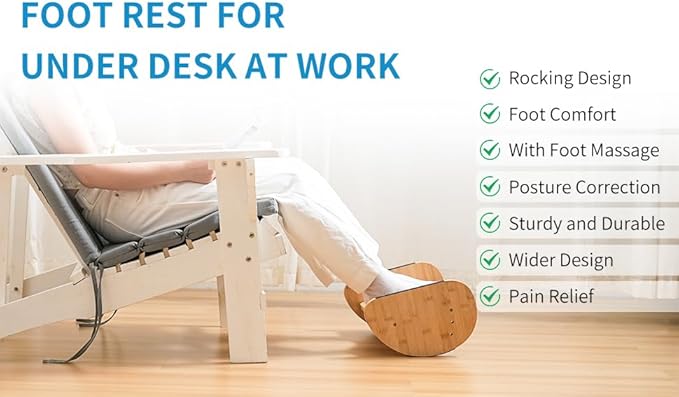 Bamboo Foot Rest for Under Desk at Work