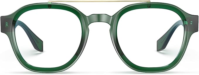 VISOONE Retro Round Anti Eyestrain Metal Medium Eyewear Blue Light Blocking Glasses for Computer Gaming Women Man SANFORD