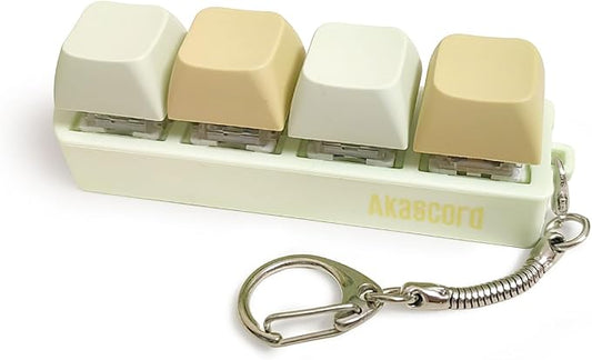 Keyboard Fidget Toy, Finger Fidget Clicker Keychain Accessories Autism Sensory Toys Stress Relief for Adults (Green & Yellow)