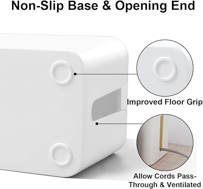 Cable Management Box DUNCHATY 3 Pack Cable Box Organizer with Large Medium Small Cord Hider Box Safe ABS Material for Cover and Hide TV Wires,Computer,Router,USB Hub and Under Desk Power Strip&Cords