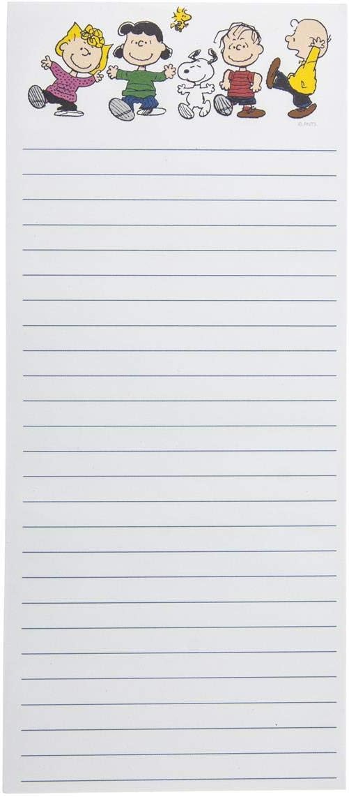 Graphique Magnetic Notepad - Peanuts Gang Grocery and Shopping List - Fun Decorative To-Do List - Perfect House Warming Gifts - 100 Tear off Sheets (4" x 9.25" x .5")