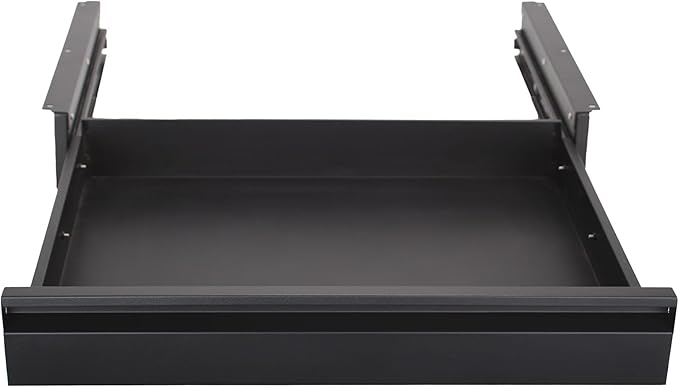 Under Desk Drawer For Desk 23.5 in, Pull out Storage Organizer with Slide Extension Mounted Under Flat Wooden Table or Workbench, Carbon Steel Hidden Desk Drawer