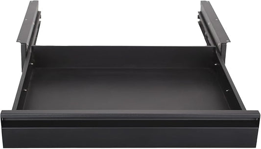 Under Desk Drawer For Desk 23.5 in, Pull out Storage Organizer with Slide Extension Mounted Under Flat Wooden Table or Workbench, Carbon Steel Hidden Desk Drawer