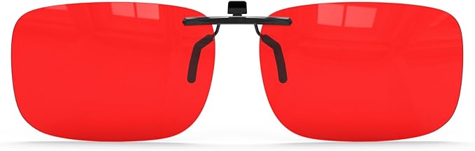 Goiteia Red Clip on Blue Light Blocking Glasses for Sleep-Block Blue & Green Light-Fast and Sound Sleep/Relieve Eye Strain