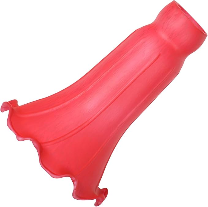 Bieye LS97 Lily Flower Blown Glass Lampshade (Red, Opening I.D. 1.26" x O.D. 1.5")