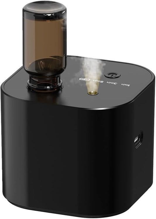 Scent Diffuser Waterless Essential Oil Diffusers with 3 Mist Modes,Cycle Start,Cordless Aroma Air Machine for 200 sq.ft Home/Office/Bedroom,Ultra Quiet,Includes 10ml Oil,Black