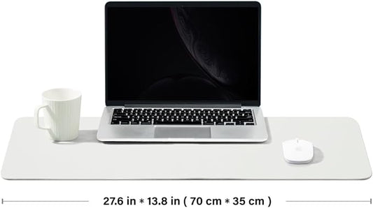 Cork Desk Mat - Dual-Sided Desk Pad for Office and Home - Desk Organization and Accessories - Ideal for Large Mouse Pad and Desk Mats on Top of Desks(White,27.6"x 13.8")