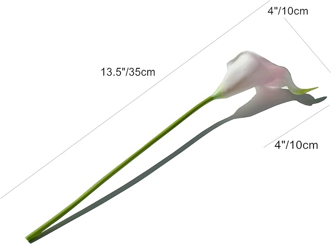 Mandy's PU Light Pink Calla Lily Artificial Flowers 20 Stems 13.5in Faux Realistic Centerpiece DIY Bridal Bouquet Home Décor