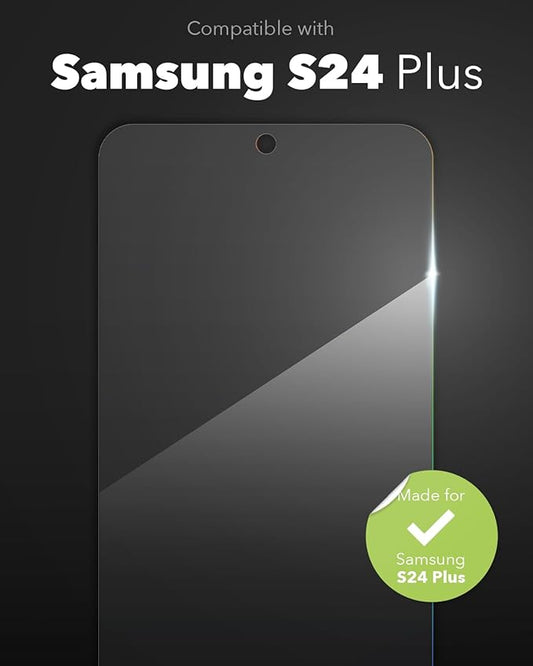 ZAGG InvisibleShield Glass Elite Samsung Galaxy S24+ Screen Protector - Ultra-Strong Aluminosilicate, Enhanced Scratch Resistance, Recycled Materials, EZ Apply, Fingerprint and Smudge Resistant