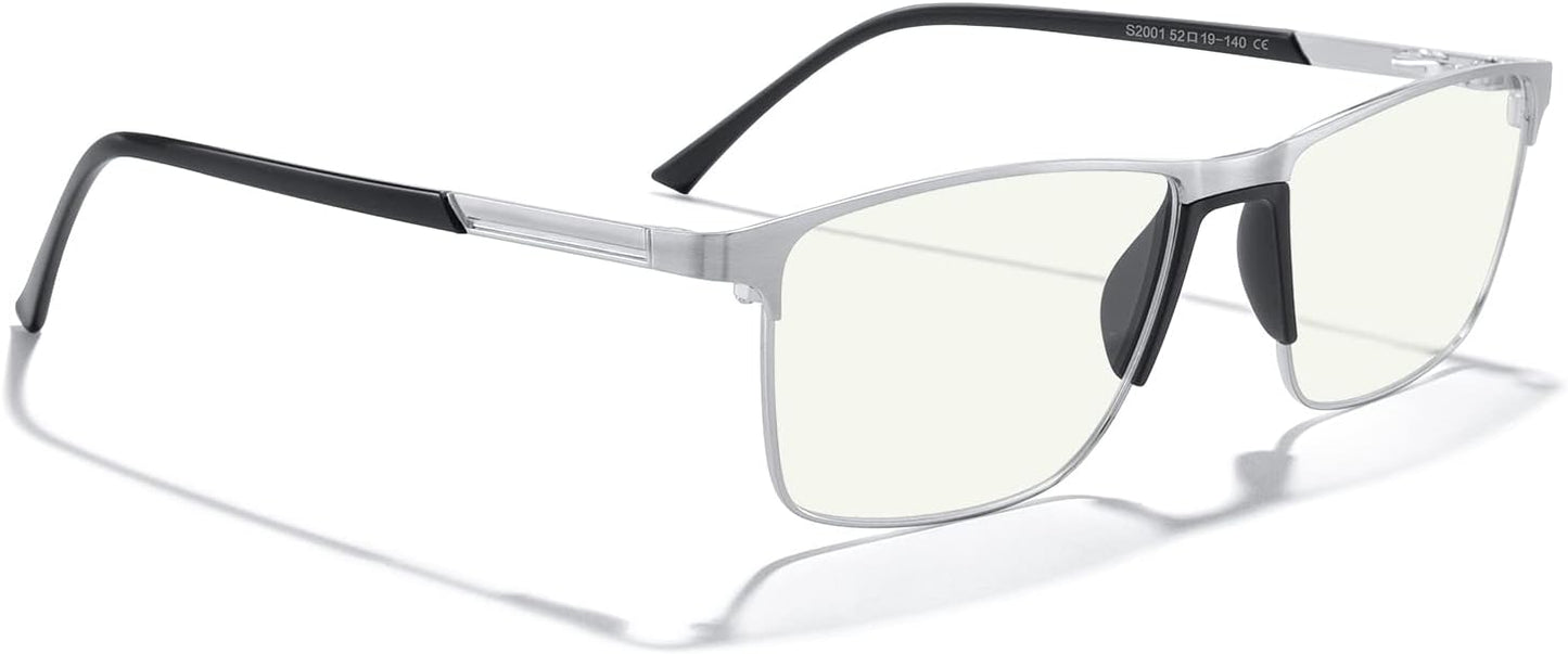 MERRY'S Fashion Blue Light Blocking Glasses - Reading Glasses Metal Frame Spring Hinge Readers for Men Eyeglasses