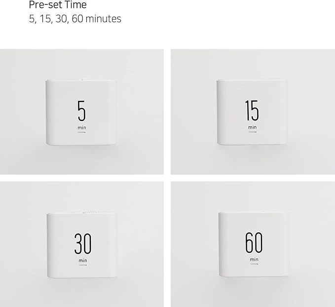 mooas Multi Clock Time Cube Timer (White), Alarm & Backlight Desk Productivity for ADHD Kids Classroom Study, Kitchen, Cooking, Desk, Office, Time Management 5,15,30,60 min Timer Various Setting