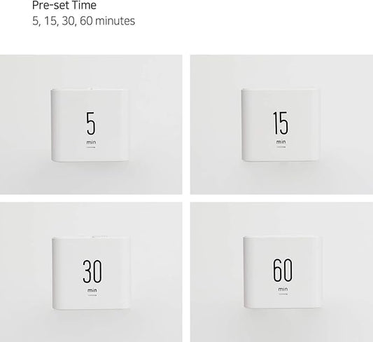 mooas Multi Clock Time Cube Timer (White), Alarm & Backlight Desk Productivity for ADHD Kids Classroom Study, Kitchen, Cooking, Desk, Office, Time Management 5,15,30,60 min Timer Various Setting