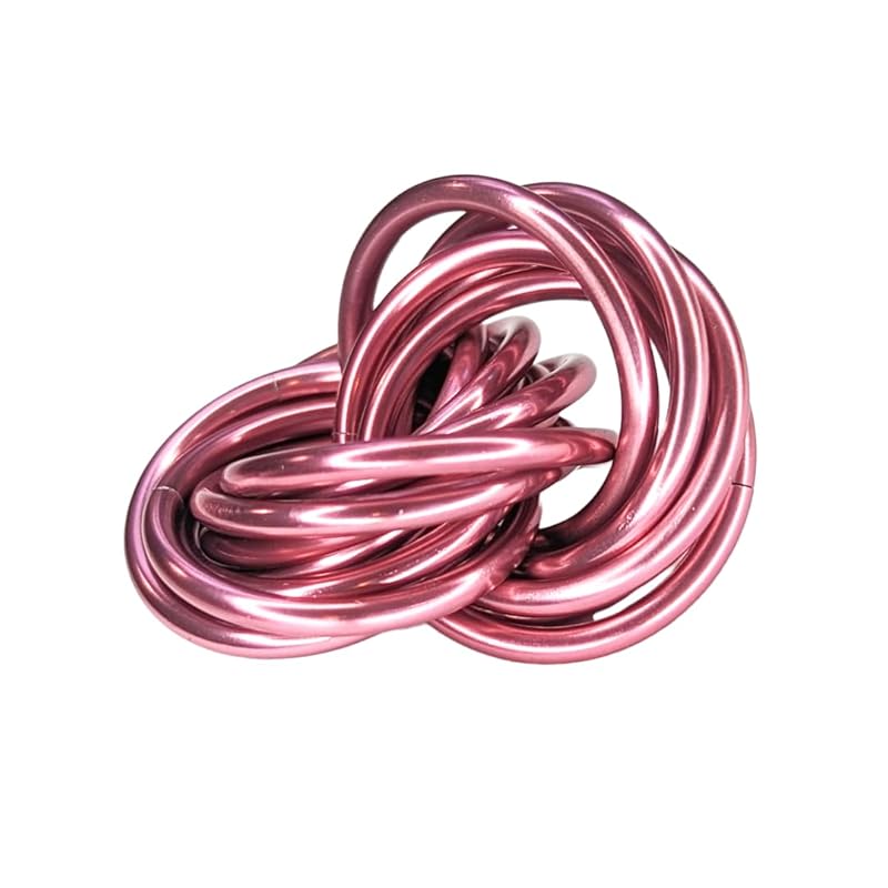 Möbii Fidget Ball (Solid Color): Quiet Mobius ADHD Anxiety Stim Stress Relief Toy Tool for Home Travel Office or Desk (Small, Half, Pink Ice)