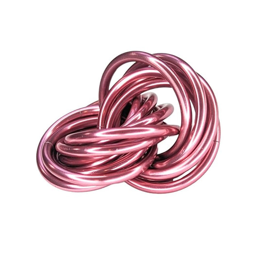 Möbii Fidget Ball (Solid Color): Quiet Mobius ADHD Anxiety Stim Stress Relief Toy Tool for Home Travel Office or Desk (Small, Half, Pink Ice)