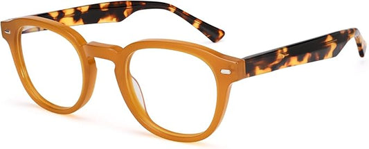 Dollger Blue Light Blocking Glasses For Woman Men Thick Frame Round Non-Prescription, pertain Computer Gaming，TV，Work