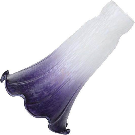 Bieye LS102 Lily Flower Blown Glass Lampshade (White Indigo, Opening I.D. 1.26" x O.D. 1.5")