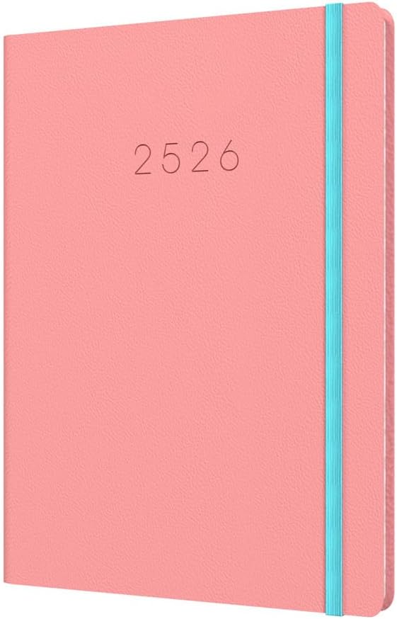 Collins 'Legacy' 14 Month Mid/Academic Year Planner, July 2025-August 2026 Week-to-View Diary, A5 Hard Cover, Pink