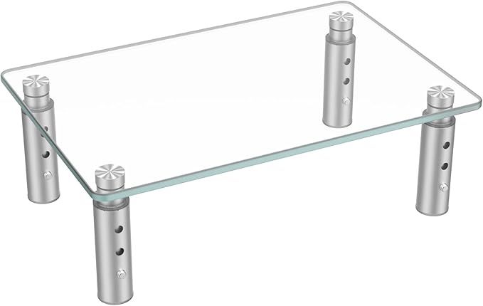 Hemudu Monitor Stand Riser, 3 Height Adjustable Laptop Stand Riser, Monitor Stand Riser for PC, Computer, Laptop Clear