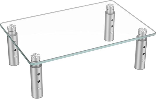 Hemudu Monitor Stand Riser, 3 Height Adjustable Laptop Stand Riser, Monitor Stand Riser for PC, Computer, Laptop Clear