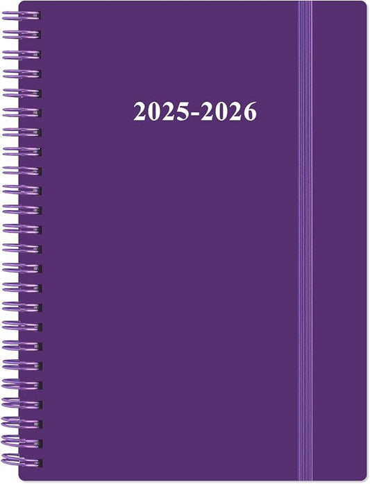 2025-2026 Planner - 18 Months Weekly & Monthly Planner from July 2025 - December 2026, Spiral Planner 2025-2026 with Elastic Closure, Inner Pocket, Medium 5.8" x 8.3", Purple