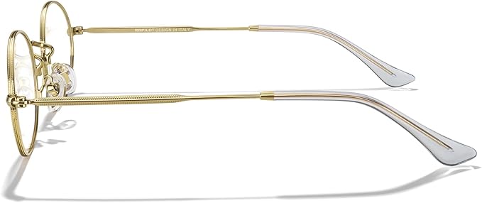 RB. Pilot Oval Reading Glasses for Women Men Blue Light Blocking Computer Thin Metal Full Rim Frame Readers