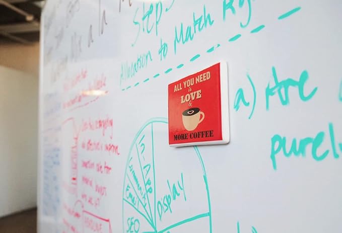 DivideWrite Mobile Whiteboard | Double Sided Dry Erase Board | Portable Office Cubicle Partition | Display for Classrooms, Conference Rooms, Meeting Areas and More | Red Fabric 4' Wide X 6' Tall