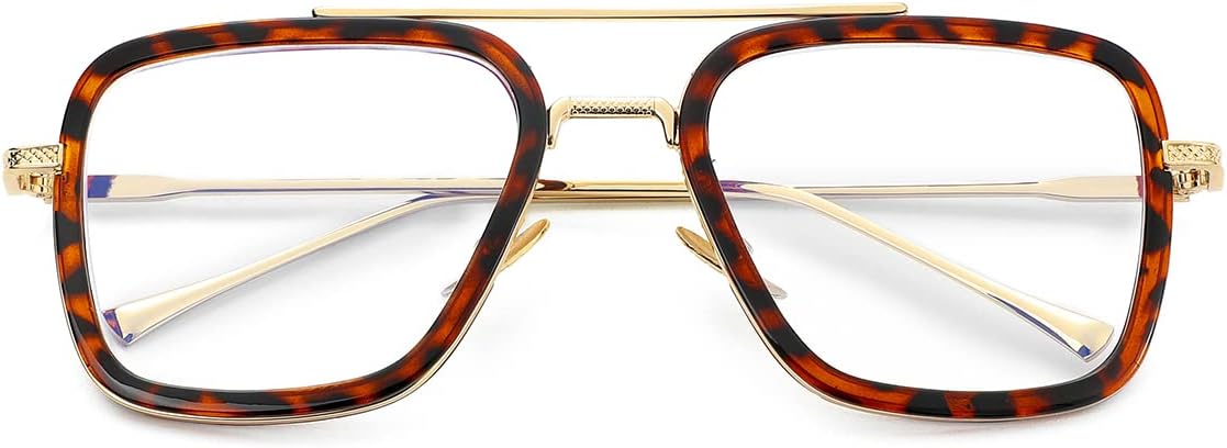 Tony Stark Style Blue Light Blocking Glasses for Men Women, Iron Man and Spider-Man Computer Gaming Glasses
